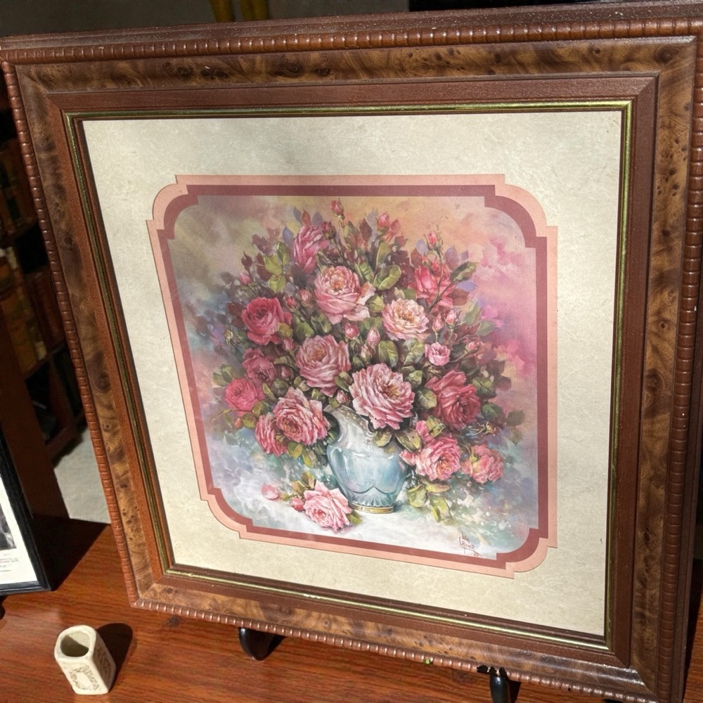 Floral Painting in Ornate Frame